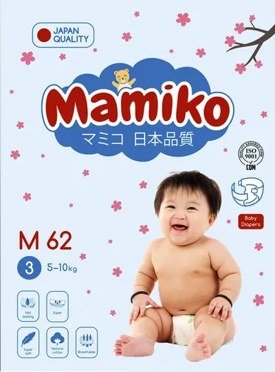 Подгузники Mamiko размер М, 5-10кг