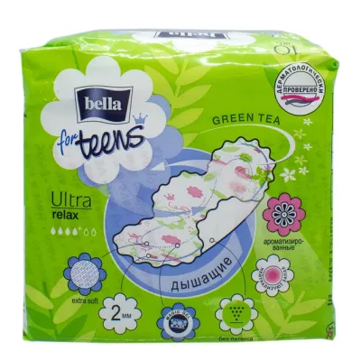 Bella for teens Ultra relax Супертонкие женские гигиенические впитывающие ароматизированные прокладки, 10 шт