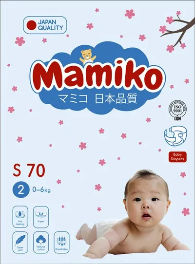 Подгузники Mamiko 0-6кг, размер S